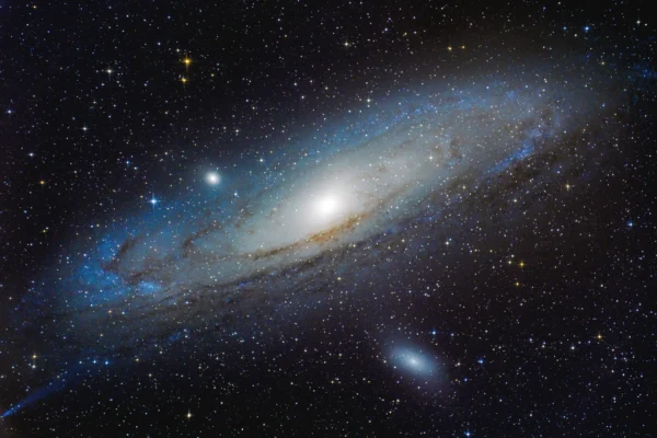 Andromeda galaxy through a 1000 mm telescope